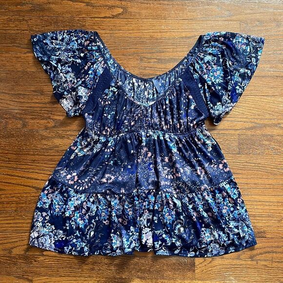 Free People Tops - Free People Sun Kissed Babydoll Blouse